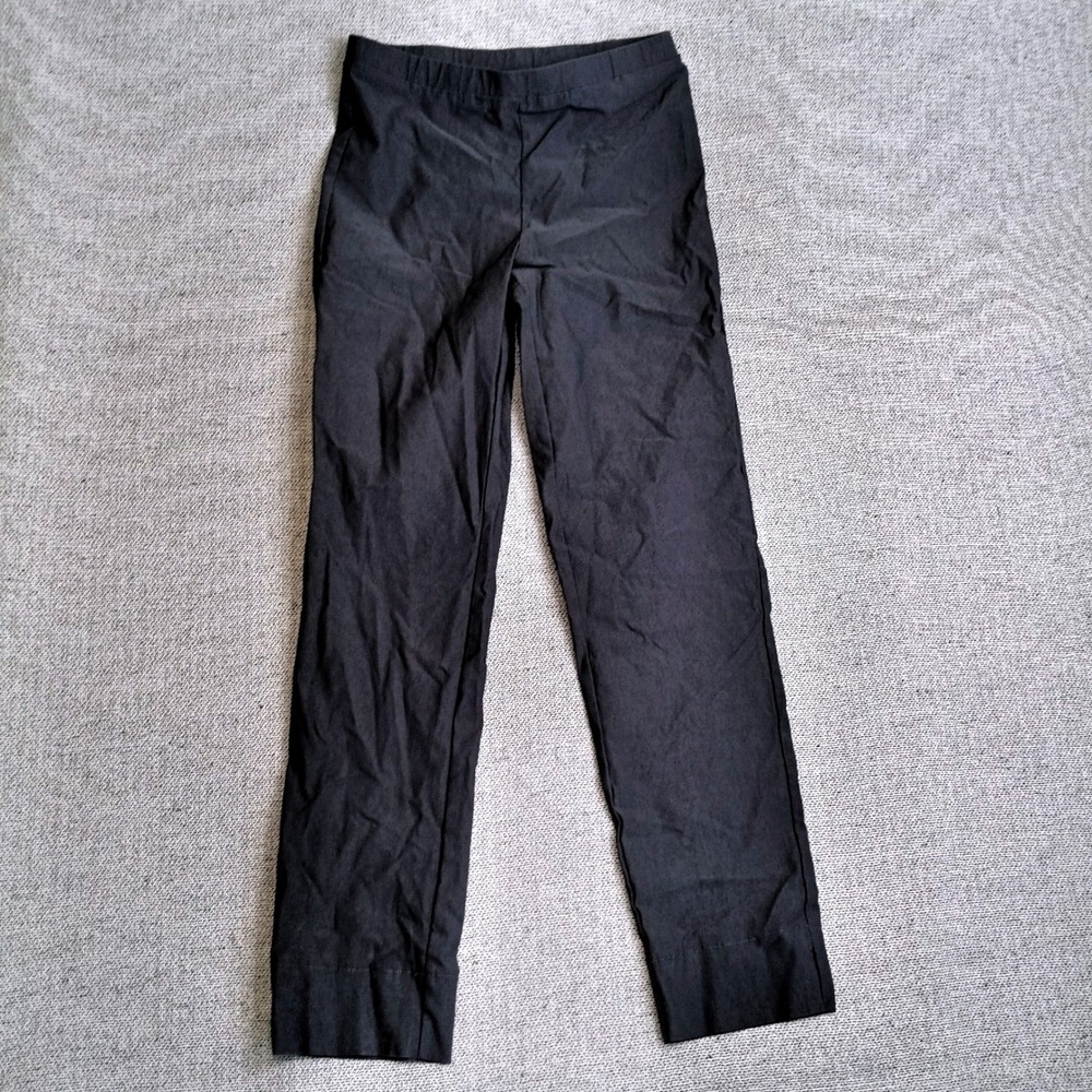 Lynn Ritchie Silver Pants Womens XS Black Excellent Slim Pull On Trousers